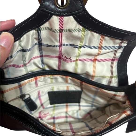 Coach Bleecker Legacy Tattersall Flap Shoulder Bag Black 11427 Y2K vintage EUC - Picture 8 of 16